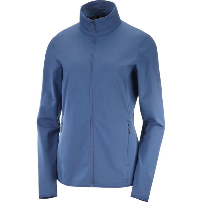 Navy Salomon Essential Lightwarm Full Zip Women's Jackets | PH 47932R